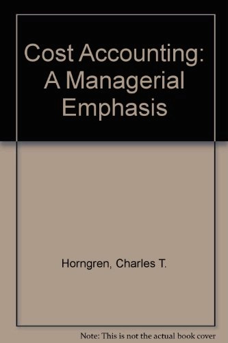 Cost accounting : a managerial emphasis; Charles T. Horngren; 1994