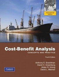 Cost-benefit analysis : concepts and practice; Boardman Anthony, Greenberg David, Aidan Vining, Weimer David; 2011