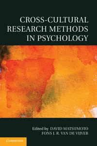 Cross-cultural research methods in psychology; David Matsumoto, Fons J R Van De Vijver; 2011