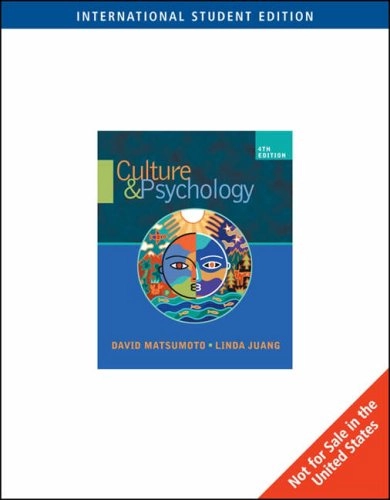 Culture and psychology; David Ricky. Matsumoto; 2008