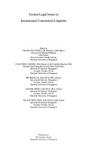 Current Legal Issues in International Commercial LitigationVolym 8 av Singapore conferences on international business lawVolym 8 av Wu Teh Yao Memorial Lectures =; Keang Sood Teo, National University of Singapore. Faculty of Law; 1997