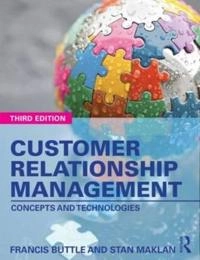 Customer relationship management : concepts and technologies; Francis. Buttle; 2015