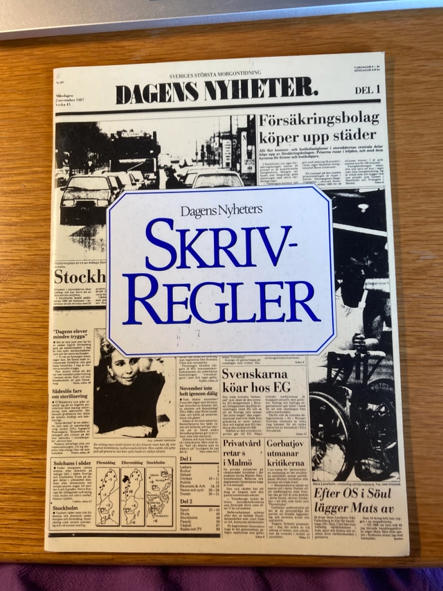 Dagens nyheters skrivregler; Dagens nyheter; 1988
