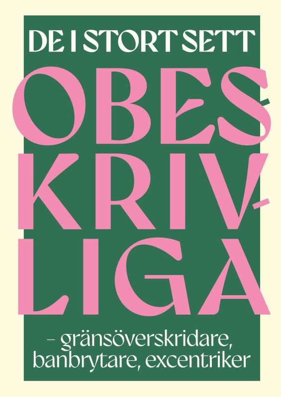 De i stort sett obeskrivliga – gränsöverskridare, banbrytare, excentriker; Anna-Maria Blomgren, Roger Blomgren, Linnea Burén, Rita Hovne Dahlberg, Martin Kristenson, Jeanette Rosengren, Kristoffer Svensson; 2024