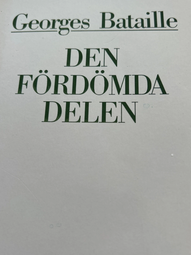 Den fördömda delen ; samt Begreppet utgift; Georges Bataille; 1991