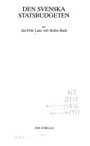 Den svenska statsbudgeten; Jan-Erik Lane; 1989