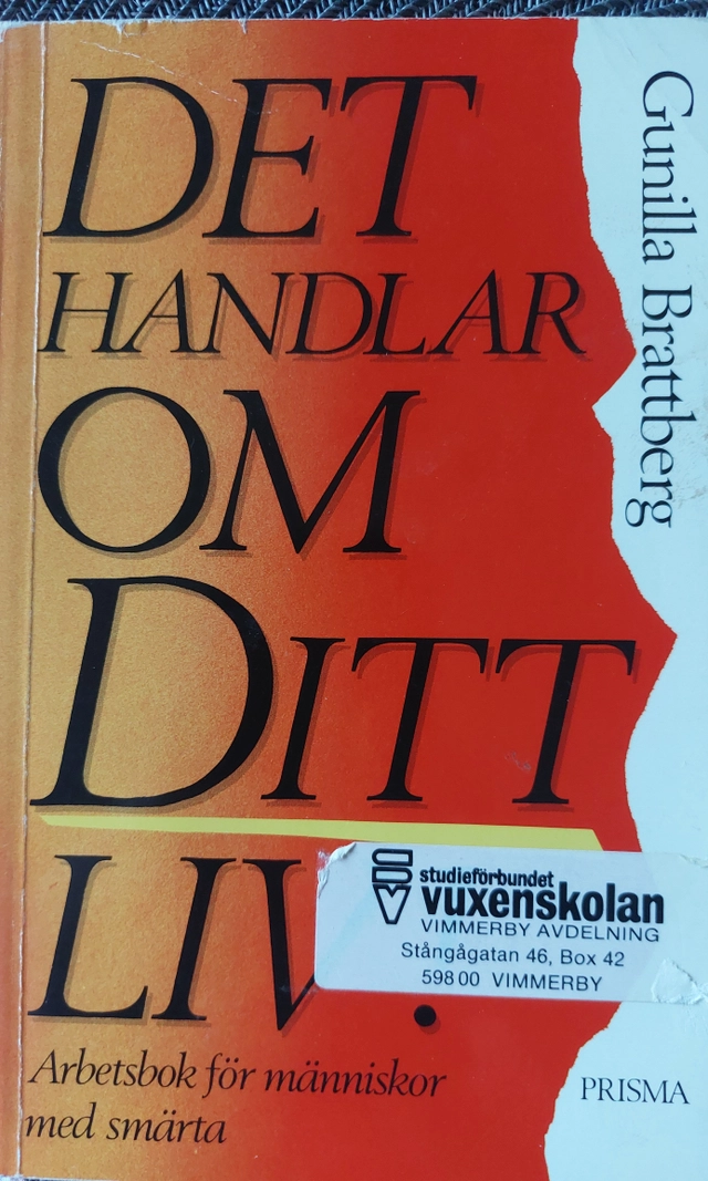 Det handlar om d̲i̲t̲t̲ liv! : arbetsbok för människor med smärta; Gunilla Brattberg; 1987