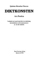 Diktkonsten : Ars poetica; Quintus Horatius Flaccus; 1992