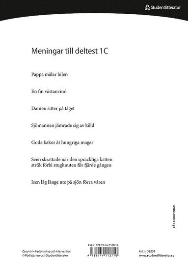 Dysartri - Meningar och texter - för bedömning av artikulation och prosodi; Lena Hartelius; 2015