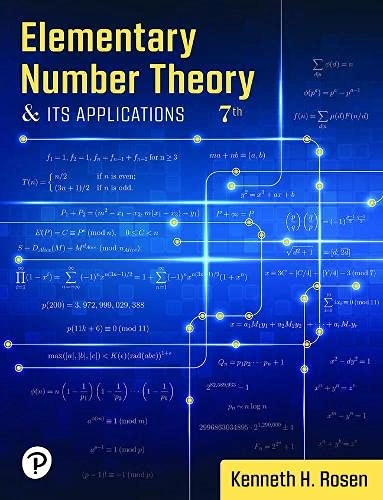 Elementary Number Theory [Pearson Channel]; Kenneth Rosen; 2022