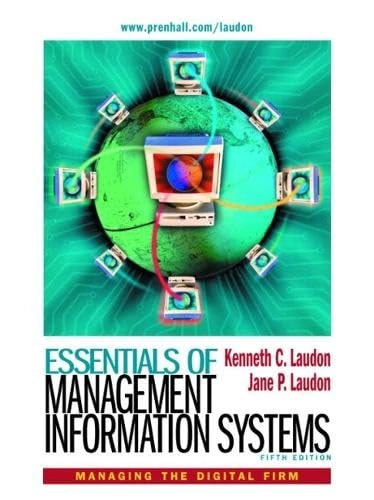 Essentials of management information systems : managing the digital firm; Kenneth C. Laudon, Jane Price Laudon; 2003