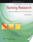 Essentials of nursing research : appraising evidence for nursing practice; Denise F. Polit; 2009