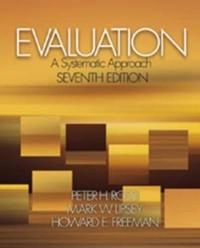 Evaluation : a systematic approach; Rossi; 2004