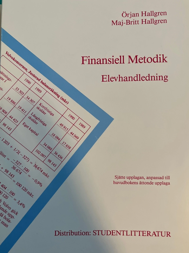 Finansiell metodik Elevhandledning; Örjan Hallgren; 1991