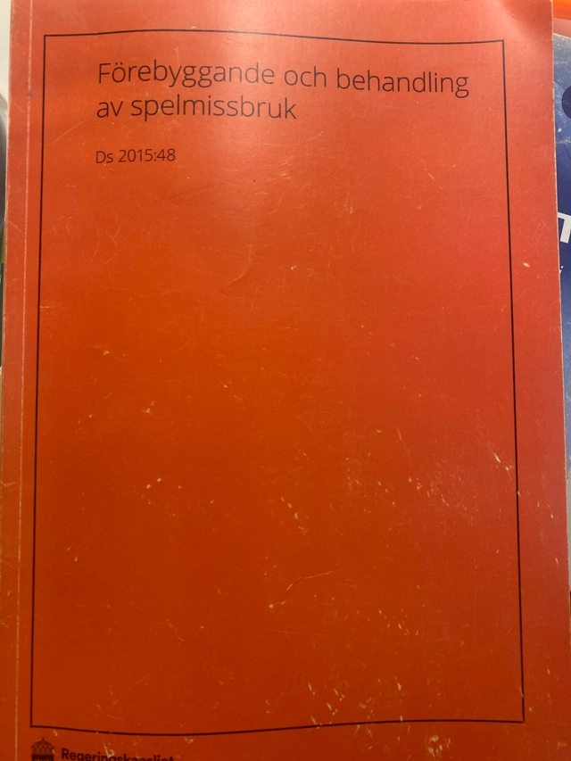 Förebyggande och behandling av spelmissbruk. Ds 2015:48; Socialdepartementet; 2015