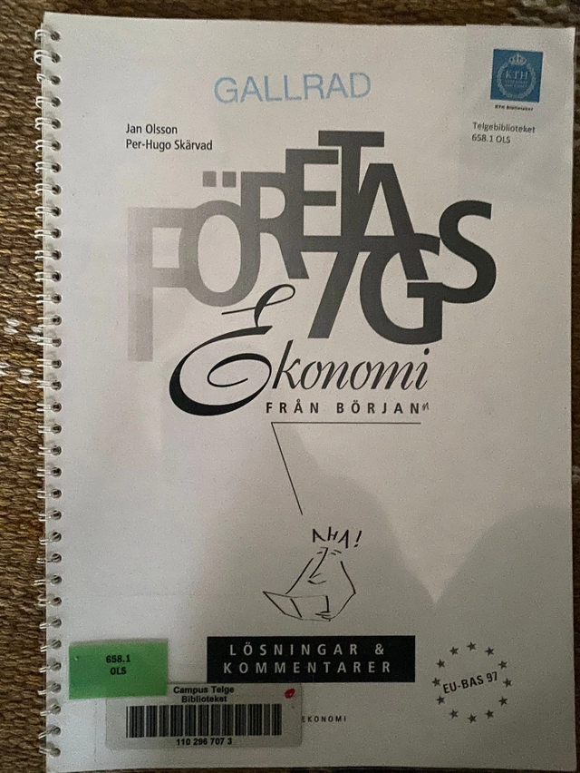 Företagsekonomi från början Lösn; Jan Olsson; 1998