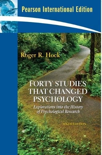 Forty studies that changed psychology : explorations into the history of psychological research; Roger R. Hock; 2009