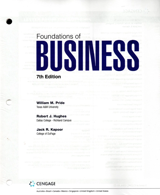 Foundations of business; William M. Pride; 2023