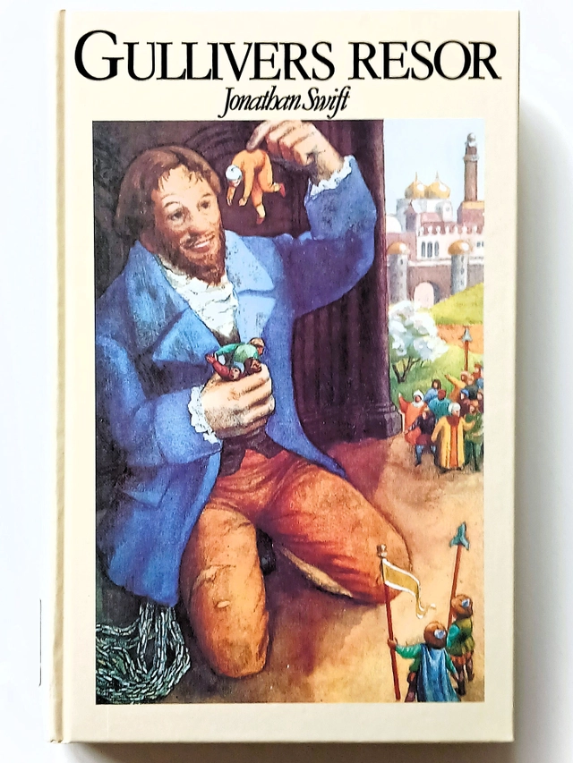 Gullivers resor – Resor till flera avlägset belägna länder i världen : i fyra delar av Lemuel Gulliver, förutvarande skeppsläkare sedermera kapten på olika fartyg; Jonathan Swift; 1987