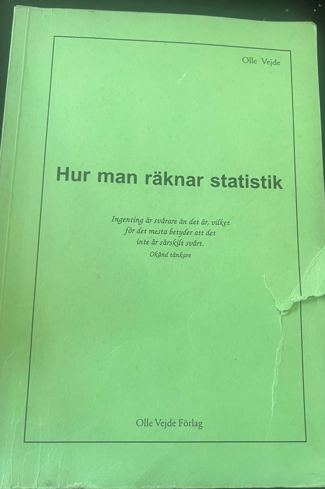 Hur man räknar statistik; Olle Vejde; 1996