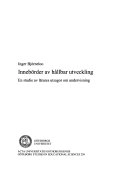 Innebörder av hållbar utveckling : en studie av lärares utsagor om undervisning; Inger Björneloo; 2007