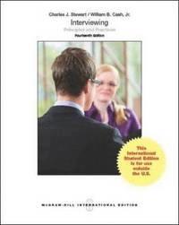 Interviewing : principles and practices; Charles J. Stewart; 2014