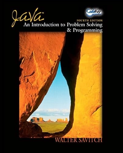 Java : an introduction to problem solving & programming; Walter J. Savitch; 2005