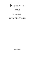 Jerusalems natt : en berättelse; Sven Delblanc; 1983