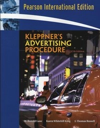 Kleppner's advertising procedure; W. Ronald Lane; 2008