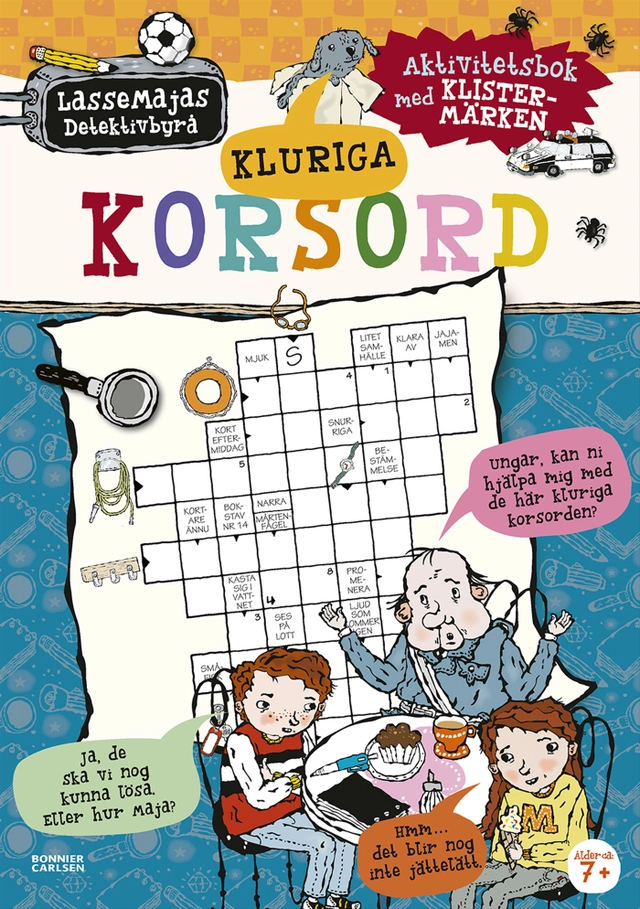 Kluriga korsord : aktivitetsbok med klistermärken; Martin Widmark; 2019