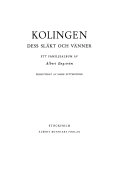 Kolingen, dess släkt och vänner : ett familjealbum; Albert Engström; 1979