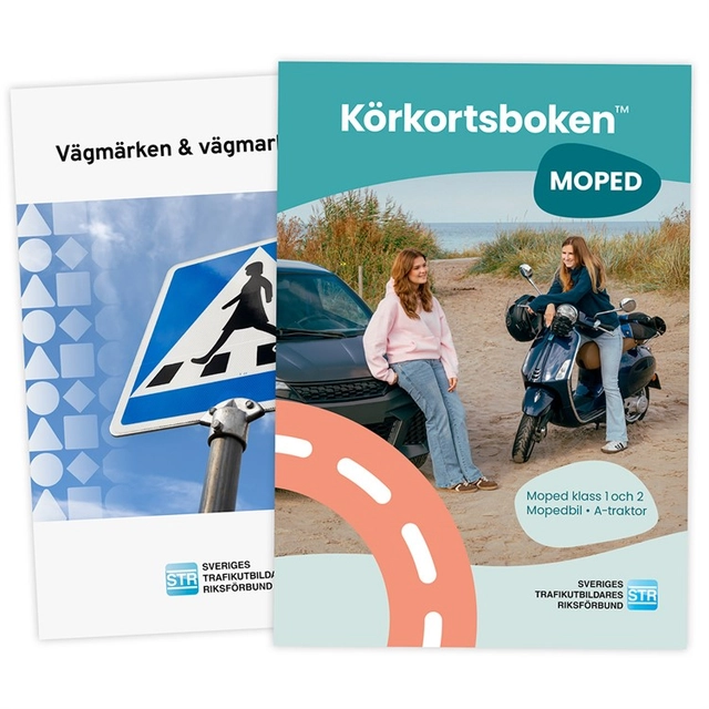 Körkortsboken Moped; Sveriges trafikutbildares riksförbund, Sveriges trafikskolors riksförbund; 2025