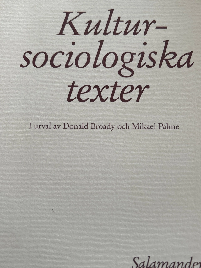 Kultursociologiska texter; Pierre Bourdieu; 1986