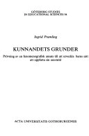 Kunnandets grunder : prövning av en fenomenografisk ansats till att utveckla barns sätt att uppfatta sin omvärld; Ingrid Pramling Samuelsson; 1994