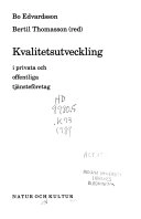 Kvalitetsutveckling; Lars Ag; 1989