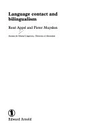 Language contact and bilingualism; René Appel; 1987