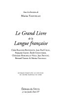 Le grand livre de la langue française; Claire Blanche-Benveniste, Marina Yaguello; 2003