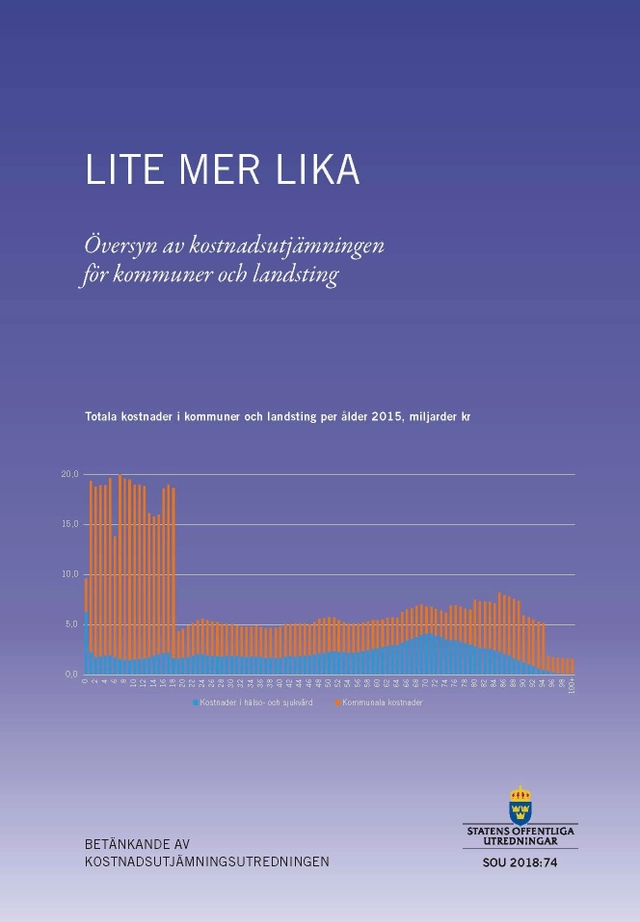 Lite mer lika. SOU 2018:74. Översyn av kostnadsutjämningen för kommuner och; Finansdepartementet; 2018