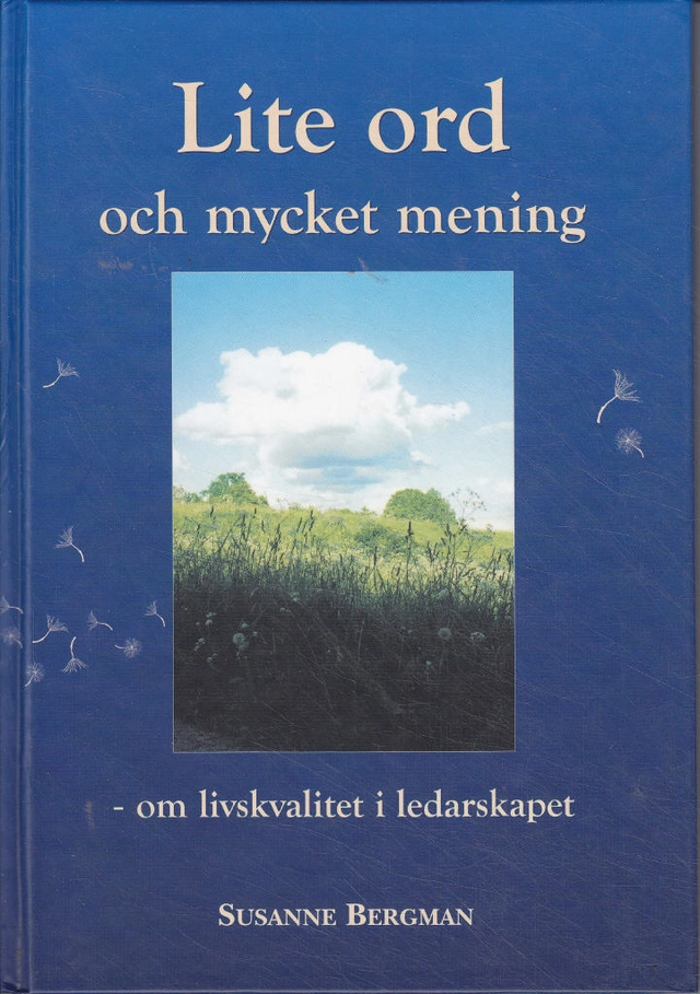 Lite ord och mycket mening : om livskvalitet i ledarskapet; Susanne Bergman; 2003
