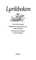 Lyrikboken : en svensk antologi; Tom Hedlund, Tage Nilsson, Daniel Andreæ; 1978