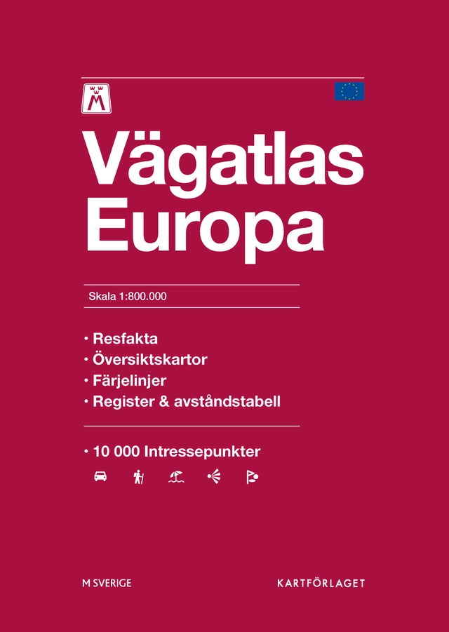 M Vägatlas Europa Skala 1:800 000; 2024