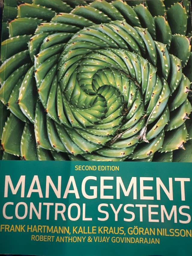 Management Control Systems; Frank Hartmann; 2021