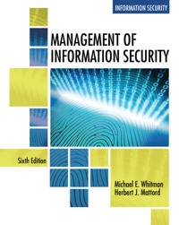 Management of information security; Michael E. Whitman; 2019