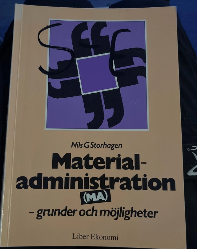 Materialadministration : (MA) : grunder och möjligheter; Nils G. Storhagen; 1987