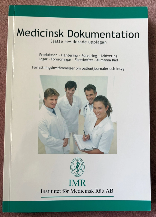 Medicinsk dokumentation : produktion, hantering, förvaring, arkivering : lagar, förordningar, föreskrifter, allmänna råd : författningsbestämmelser om patientjournaler och intyg; Ulf H. Fröberg, Patrik Sundström; 2005