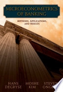 Microeconometrics of banking : methods, applications, and results; Hans Degryse; 2009