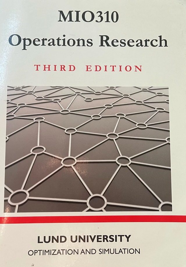 MIO310 Operations Research: Custom reader for Lund; Hillier, Lieberman; 2013