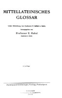 Mittellateinisches Glossar; Edwin Habel, F. Gröbel