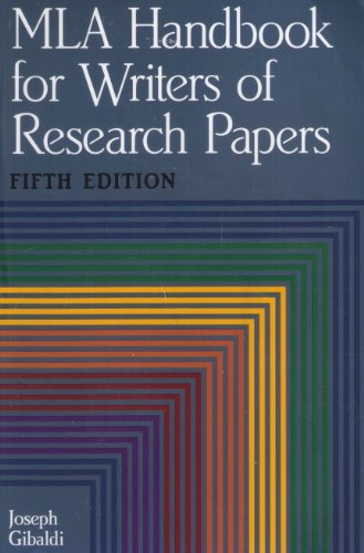 MLA handbook for writers of research papers; Joseph Gibaldi; 1999