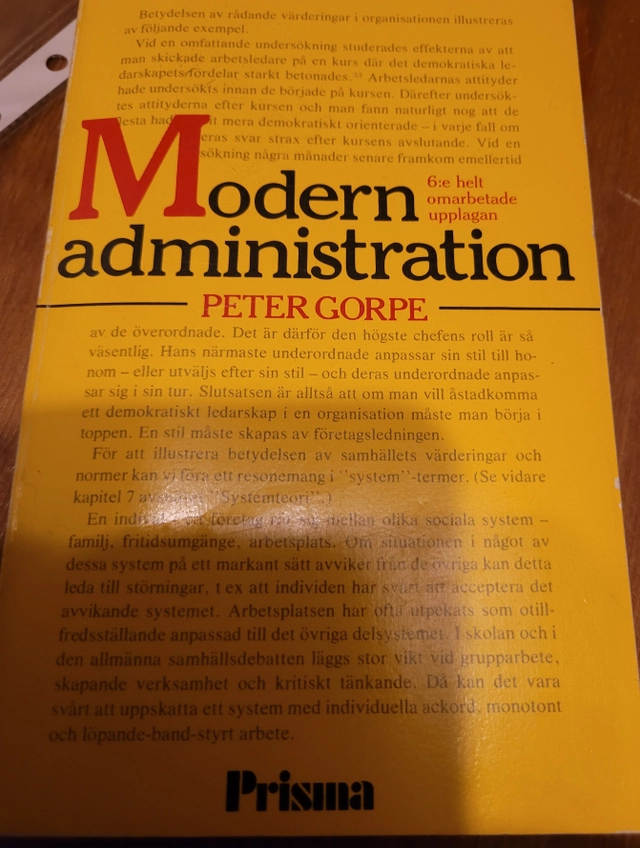 Modern administration; Peter Gorpe; 1981